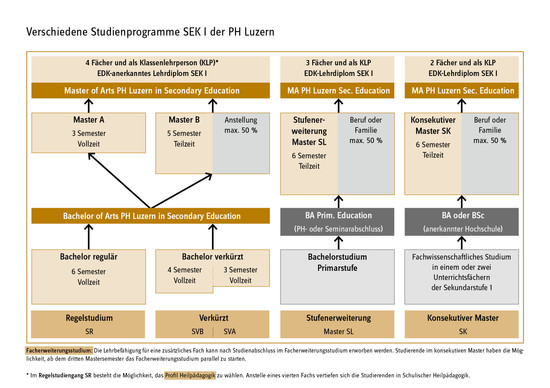 Grafik Verschiedene Studienprogramme SEK I - jpg